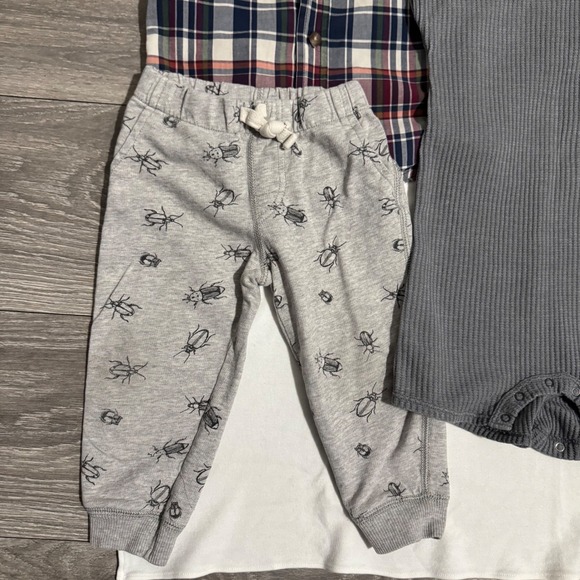 18 Months Button Down Shirt Boy 5pc Bundle Many Brands Shorts Pants & Bodysuit - Picture 5 of 11